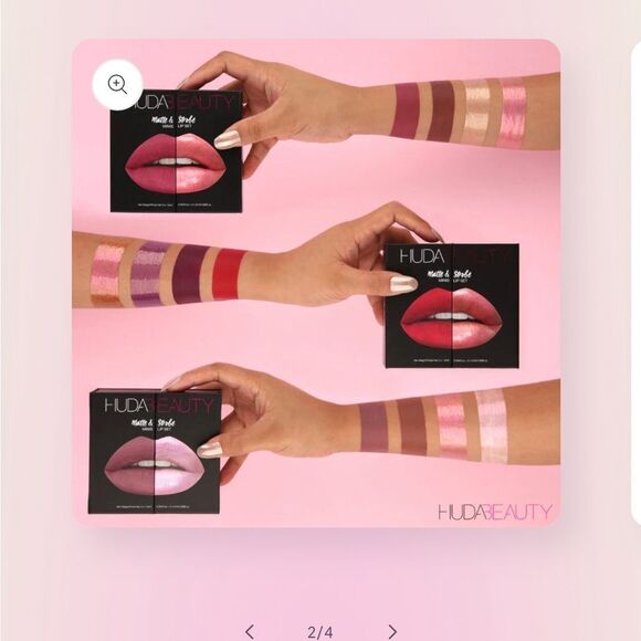 NIB 43.00 HUDA BEAUTY Matte & Strobe Mini Lip Set - Picture 1 of 6